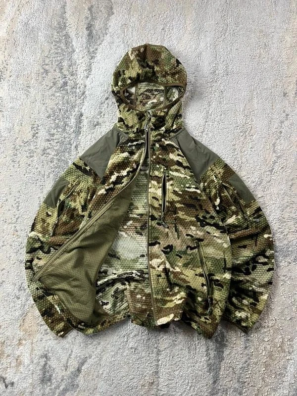 Vintage Camo Hunting Khaki Brown Double Zip Hoodie Size M